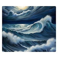 Waves Storm Sea Premium Plush Fleece Blanket (small) by Bedest