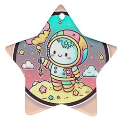 Boy Astronaut Cotton Candy Ornament (star) by Bedest