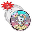 Boy Astronaut Cotton Candy 2.25  Buttons (100 pack)  Front