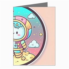 Boy Astronaut Cotton Candy Greeting Card by Bedest