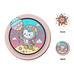 Boy Astronaut Cotton Candy Playing Cards Single Design (round) by Bedest