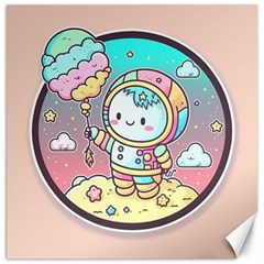 Boy Astronaut Cotton Candy Canvas 16  X 16  by Bedest