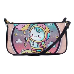 Boy Astronaut Cotton Candy Shoulder Clutch Bag by Bedest