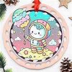 Boy Astronaut Cotton Candy Ornament (Round Filigree) Front