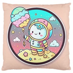 Boy Astronaut Cotton Candy Large Cushion Case (two Sides) by Bedest