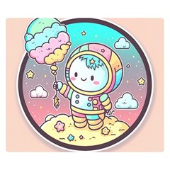 Boy Astronaut Cotton Candy Two Sides Premium Plush Fleece Blanket (small) by Bedest