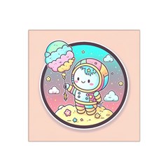 Boy Astronaut Cotton Candy Satin Bandana Scarf 22  X 22 