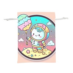 Boy Astronaut Cotton Candy Lightweight Drawstring Pouch (m) by Bedest