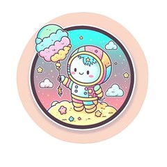 Boy Astronaut Cotton Candy Mini Round Pill Box (pack Of 5) by Bedest