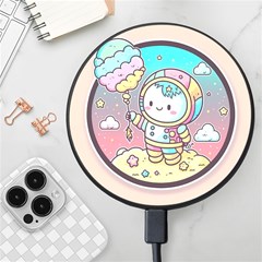 Boy Astronaut Cotton Candy Wireless Fast Charger(black) by Bedest