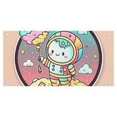 Boy Astronaut Cotton Candy Banner And Sign 6  X 3  by Bedest