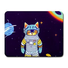 Cat Astronaut Space Retro Universe Small Mousepad