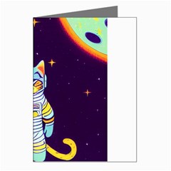 Cat Astronaut Space Retro Universe Greeting Cards (pkg Of 8) by Bedest