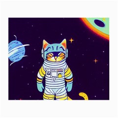 Cat Astronaut Space Retro Universe Small Glasses Cloth by Bedest