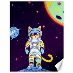 Cat Astronaut Space Retro Universe Canvas 36  X 48  by Bedest