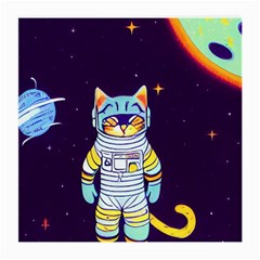 Cat Astronaut Space Retro Universe Medium Glasses Cloth by Bedest