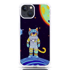 Cat Astronaut Space Retro Universe Iphone 13 Tpu Uv Print Case by Bedest