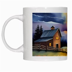 Rural Farm Fence Pathway Sunset White Mug