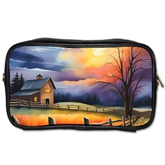 Rural Farm Fence Pathway Sunset Toiletries Bag (One Side)