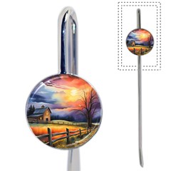 Rural Farm Fence Pathway Sunset Book Mark by Bedest