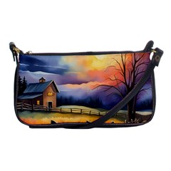 Rural Farm Fence Pathway Sunset Shoulder Clutch Bag