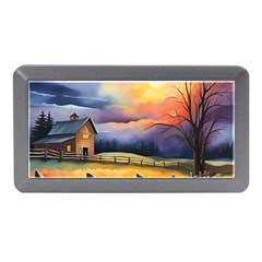 Rural Farm Fence Pathway Sunset Memory Card Reader (mini) by Bedest