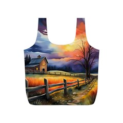 Rural Farm Fence Pathway Sunset Full Print Recycle Bag (s) by Bedest