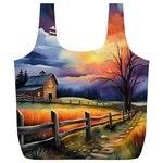 Rural Farm Fence Pathway Sunset Full Print Recycle Bag (XL) Front