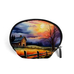 Rural Farm Fence Pathway Sunset Accessory Pouch (Small)