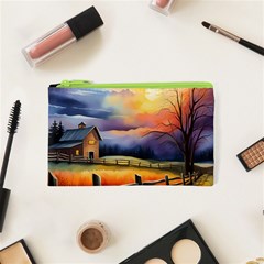 Rural Farm Fence Pathway Sunset Cosmetic Bag (XS)