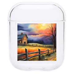 Rural Farm Fence Pathway Sunset Hard Pc Airpods 1/2 Case by Bedest