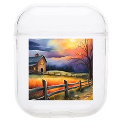 Rural Farm Fence Pathway Sunset Soft Tpu Airpods 1/2 Case by Bedest