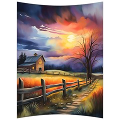 Rural Farm Fence Pathway Sunset Back Support Cushion