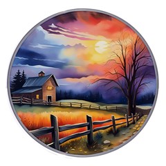 Rural Farm Fence Pathway Sunset Wireless Fast Charger(White)