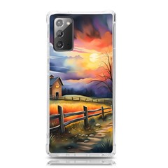 Rural Farm Fence Pathway Sunset Samsung Galaxy Note 20 Tpu Uv Case by Bedest