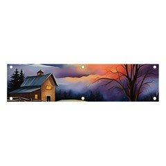 Rural Farm Fence Pathway Sunset Banner And Sign 4  X 1  by Bedest