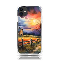 Rural Farm Fence Pathway Sunset Iphone 11 Tpu Uv Print Case by Bedest