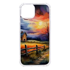 Rural Farm Fence Pathway Sunset Iphone 14 Tpu Uv Print Case by Bedest