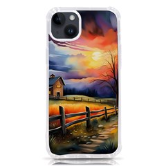 Rural Farm Fence Pathway Sunset Iphone 14 Plus Tpu Uv Print Case by Bedest