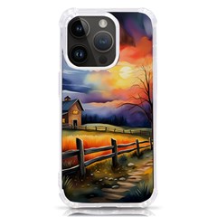 Rural Farm Fence Pathway Sunset Iphone 14 Pro Tpu Uv Print Case by Bedest