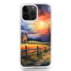 Rural Farm Fence Pathway Sunset Iphone 14 Pro Max Tpu Uv Print Case by Bedest