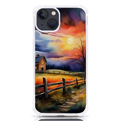 Rural Farm Fence Pathway Sunset Iphone 13 Tpu Uv Print Case by Bedest