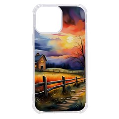 Rural Farm Fence Pathway Sunset Iphone 13 Pro Max Tpu Uv Print Case by Bedest