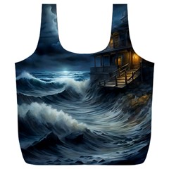 House Waves Storm Full Print Recycle Bag (xxl)