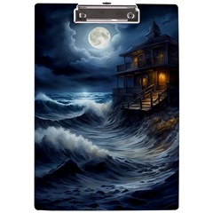 House Waves Storm A4 Acrylic Clipboard by Bedest