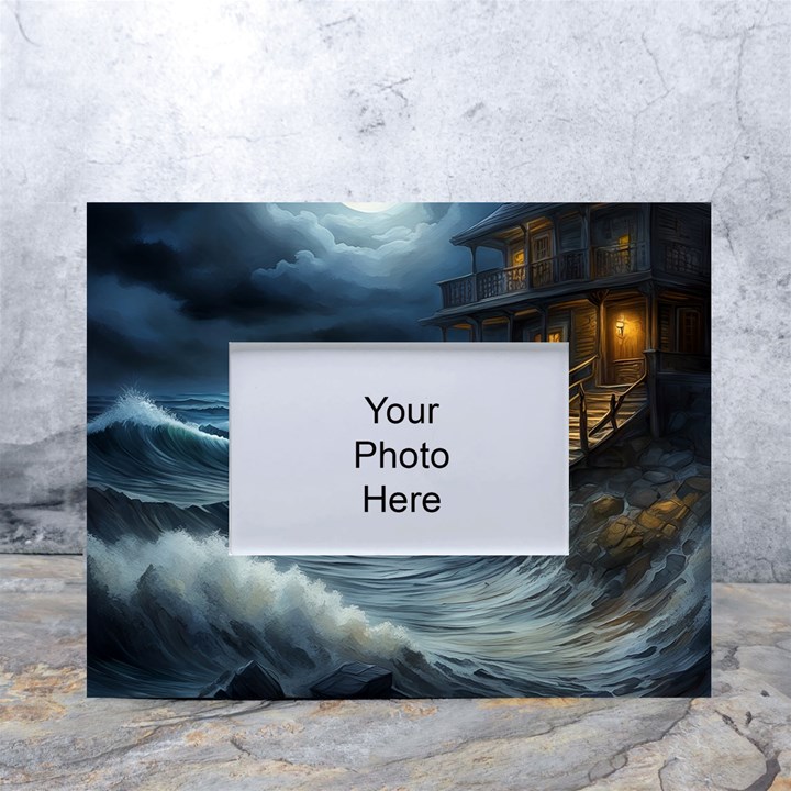 House Waves Storm White Tabletop Photo Frame 4 x6 