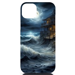 House Waves Storm Iphone 14 Plus Black Uv Print Case by Bedest