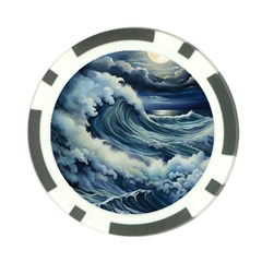 Waves Storm Sea Moon Landscape Poker Chip Card Guard (10 Pack) by Bedest