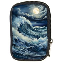 Waves Storm Sea Moon Landscape Compact Camera Leather Case by Bedest