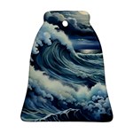 Waves Storm Sea Moon Landscape Ornament (Bell) Front